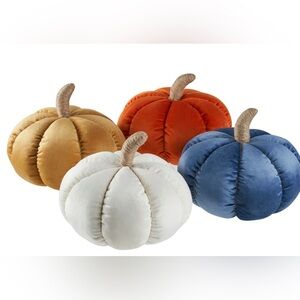 Set of 2 Plush Pumpkin Decor in Blue! NWT!